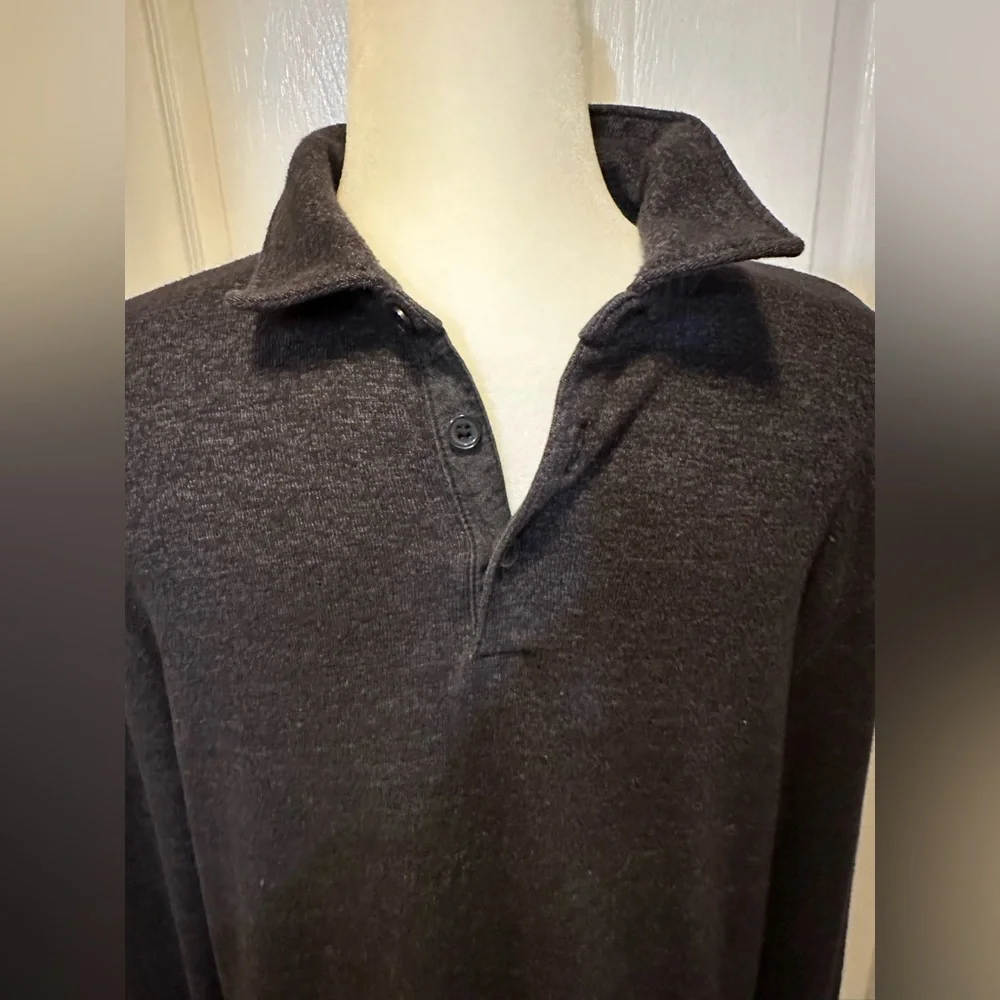 Marc Anthony Sweater Gray Knit Long Sleeve Pointed Collar Size Slim Fit Medium